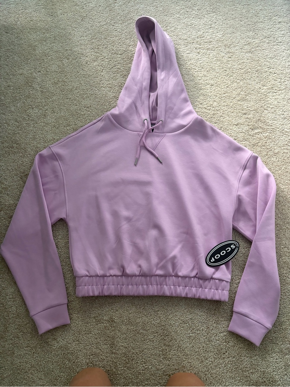 Lilac Cropped Hoodie Sweatshirt -